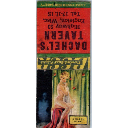 Dachel's Tavern Eagleton WI Pinup Vintage Matchbook Cover SD2-Y2