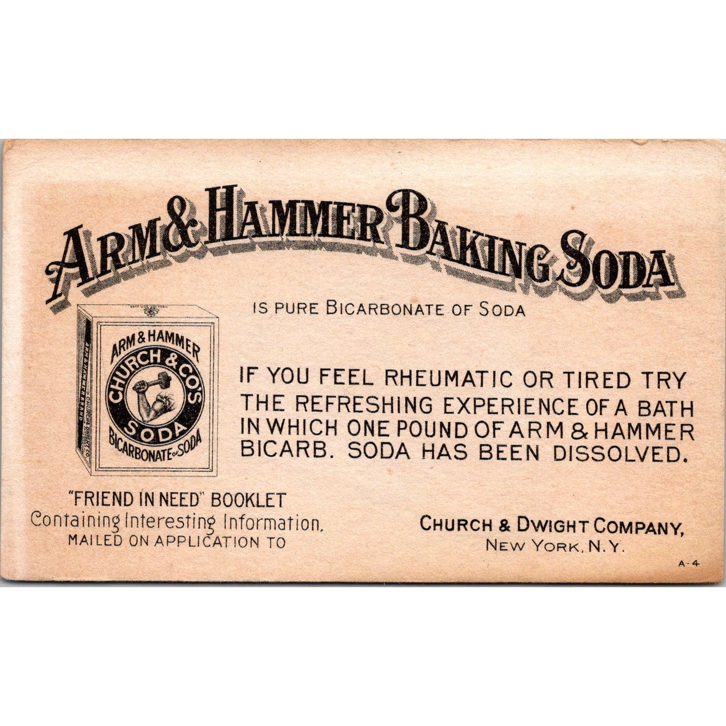 Arm & Hammer Church and Dwight Co New York NY Antique Blotter Card AJ5-H3
