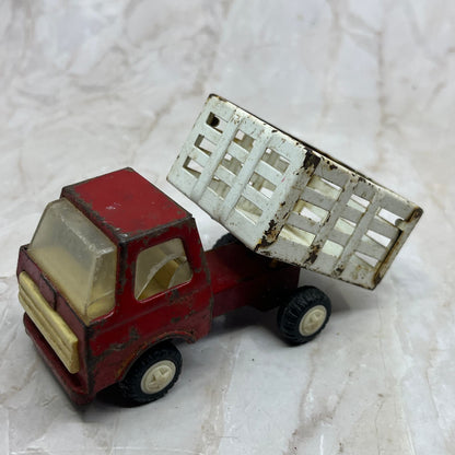 Vintage Cattle/Live Stock Pickup Farm Truck Pressed Steel Red Japan 4.25" TH5