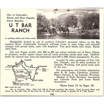 Park Lane Motel, UT Bar Ranch Fort Morgan CO 1958 Ad AG1-H2