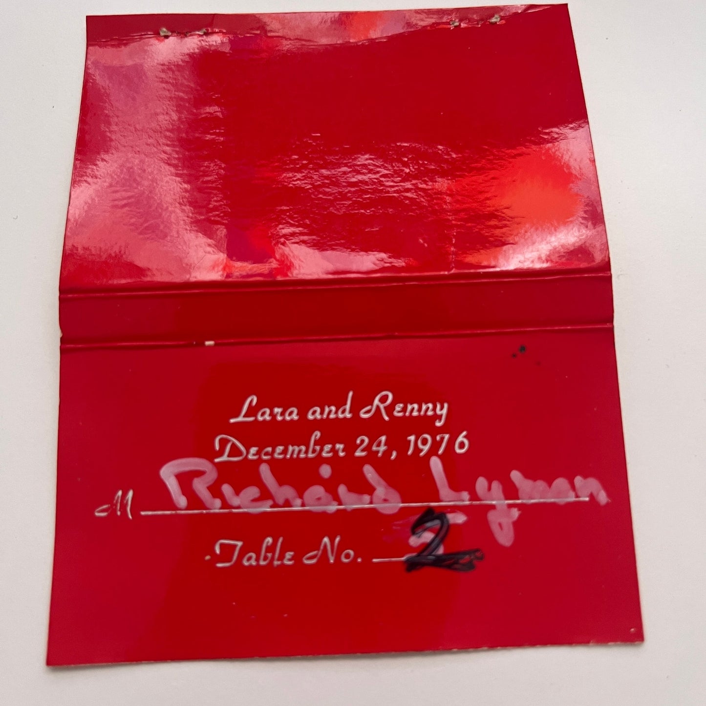 Lara and Renny Wedding Dec 24, 1976 Vintage Matchbook Cover MM3-4