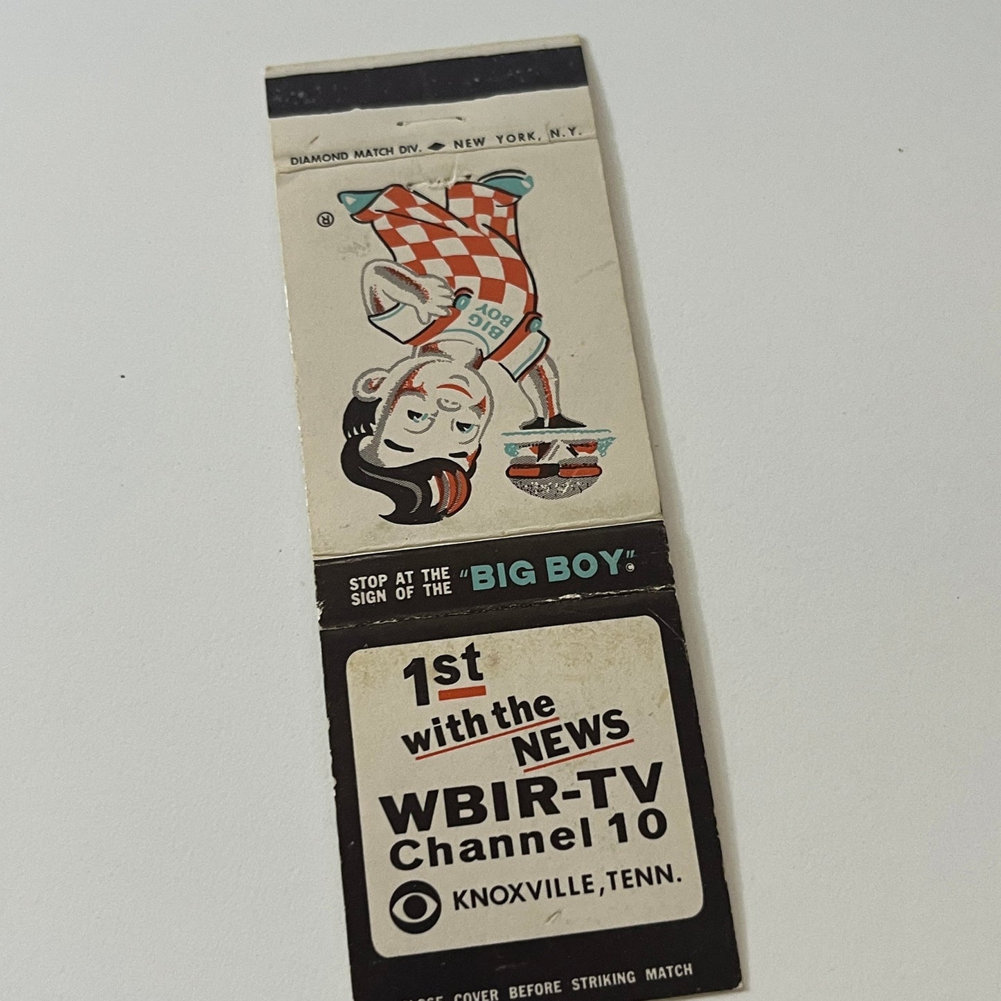 Big Boy Restaurants WBIR-TV News Knoxville TN CBS Matchbook Cover MB59-4