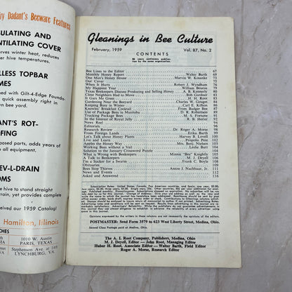 1959 Feb Gleanings in Bee Culture Beekeeping Magazine A.I. Root Co Medina OH TD5