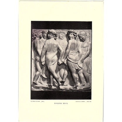 Singing Boys Sculpture - The Perry Pictures Vintage Art Print 5x7 V12