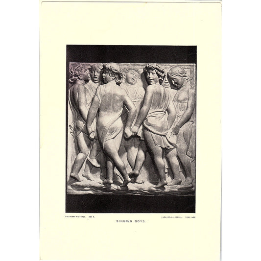 Singing Boys Sculpture - The Perry Pictures Vintage Art Print 5x7 V12