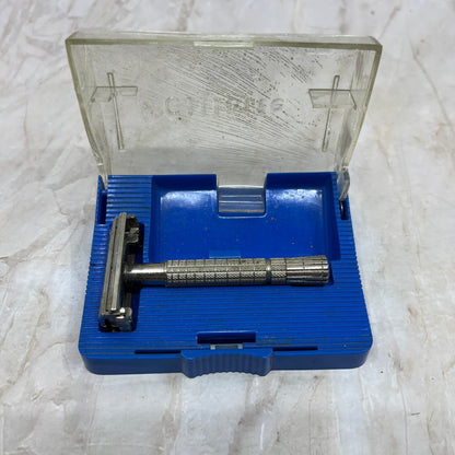 Vintage Gillette Double Edge Safety Razor with Blue Case TI9