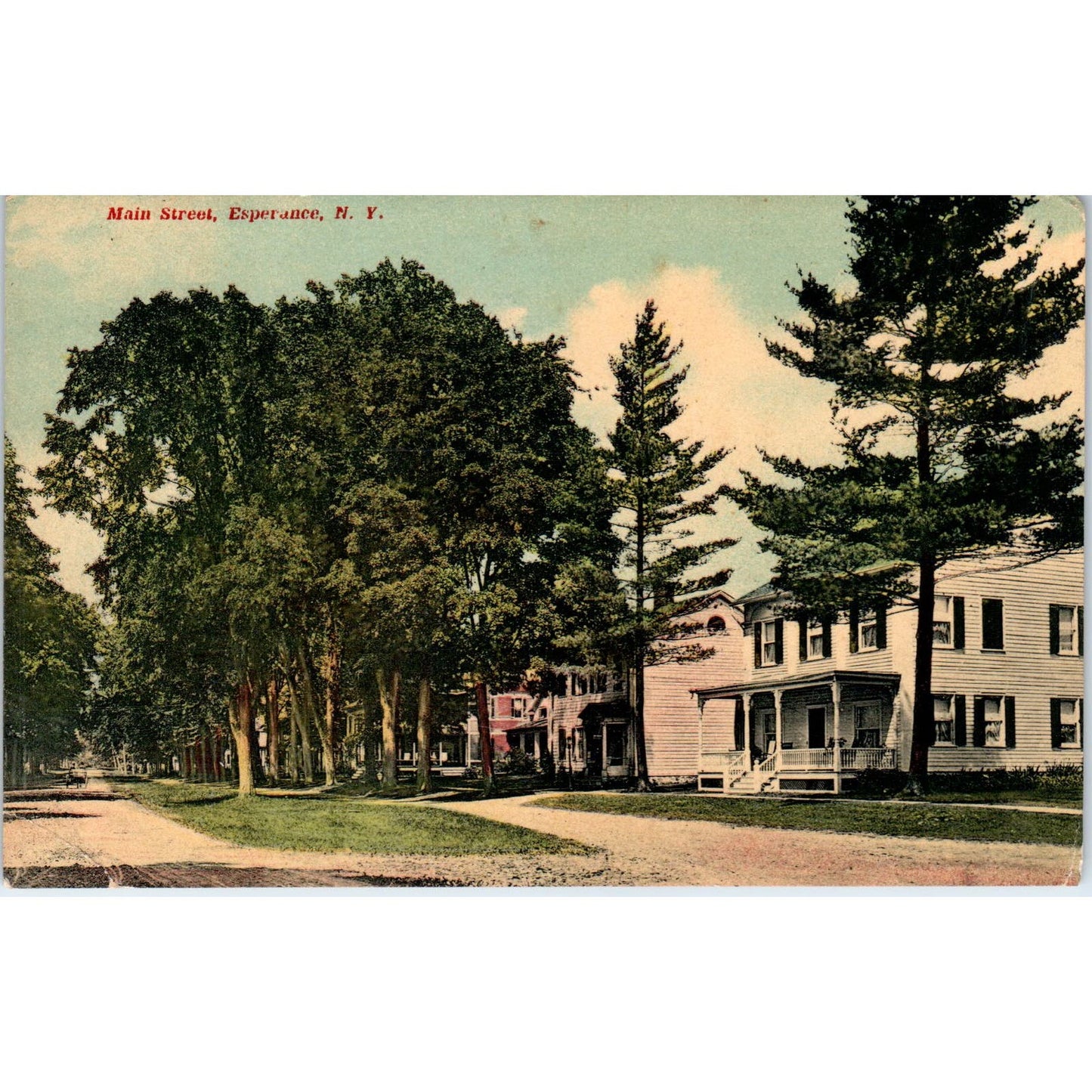 1912 Main Street View Esperance NY Original Postcard PC10