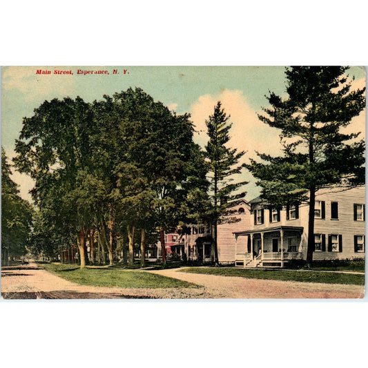 1912 Main Street View Esperance NY Original Postcard PC10