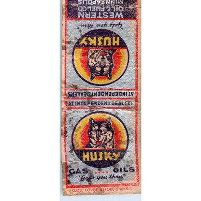 Husky Western Oil & Fuel Co Minneapolis Vintage Matchbook Cover SD4-Y5