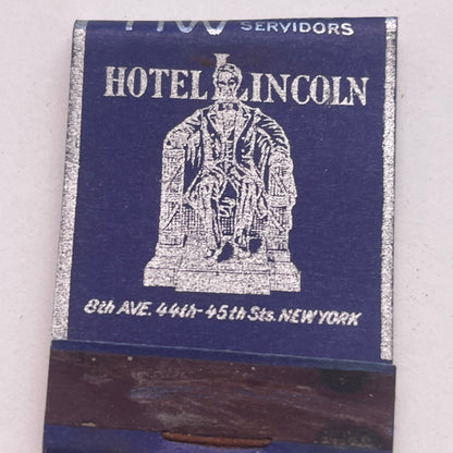 Hotel Lincoln 8th Ave New York Vintage Matchbook Cover TB8-MB2-9