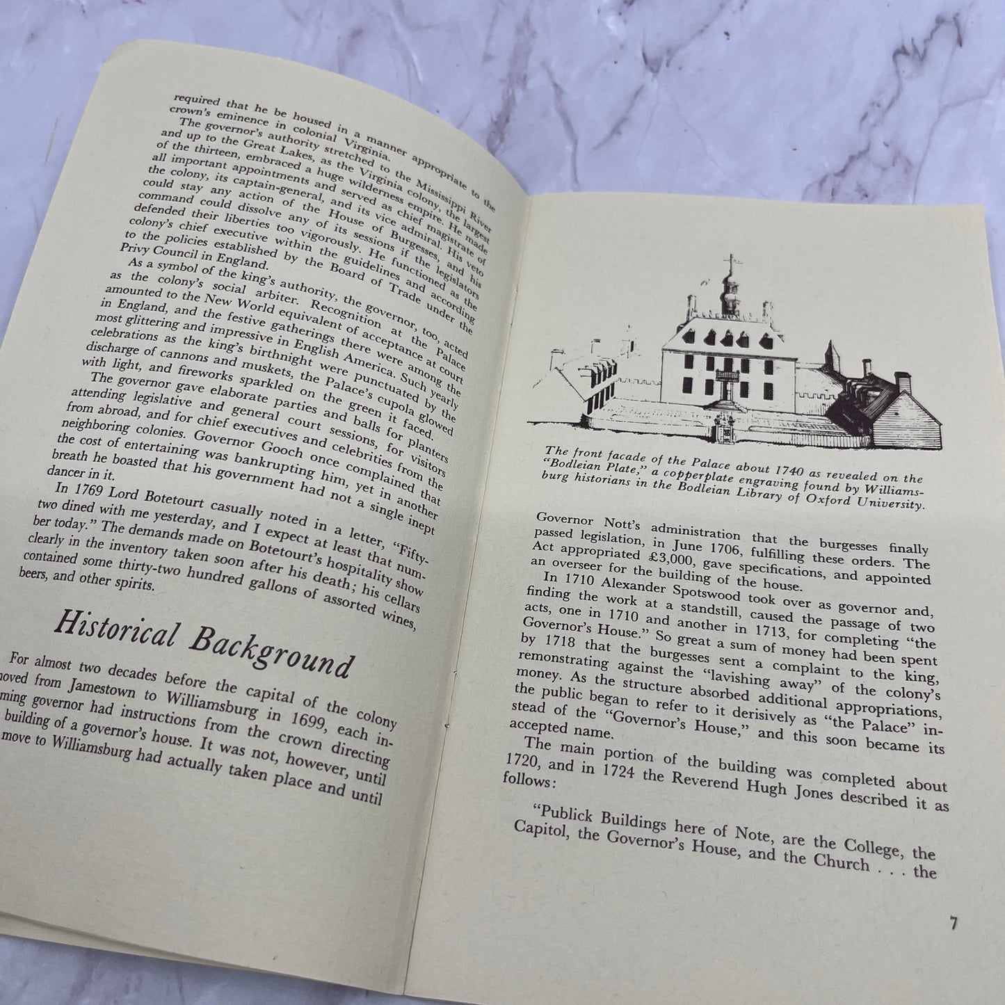 1970s The Governor's Palace Williamsburg VA Travel Guide Book TH2-BO1