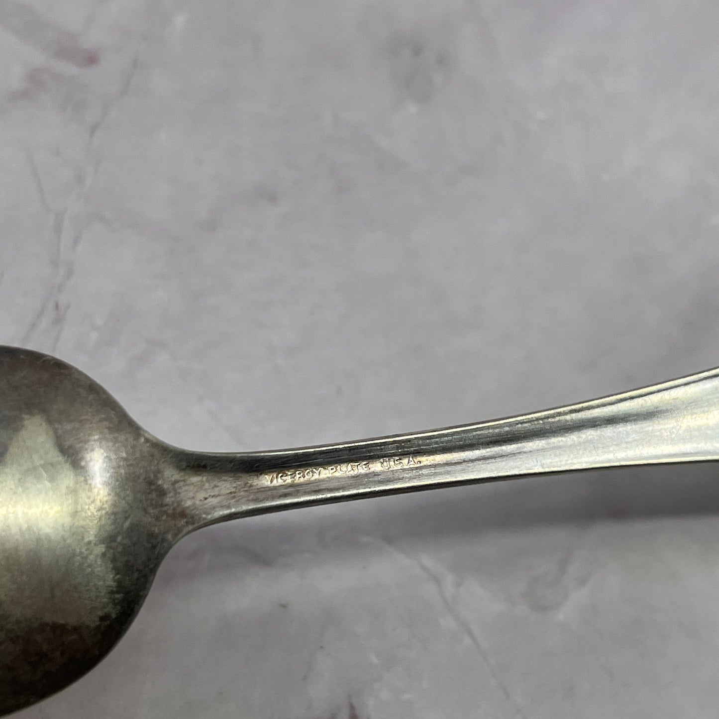 Antique Viceroy Plate Cameo Pattern Spoon 6.5" Vintage Silverplate TC5-OS-5