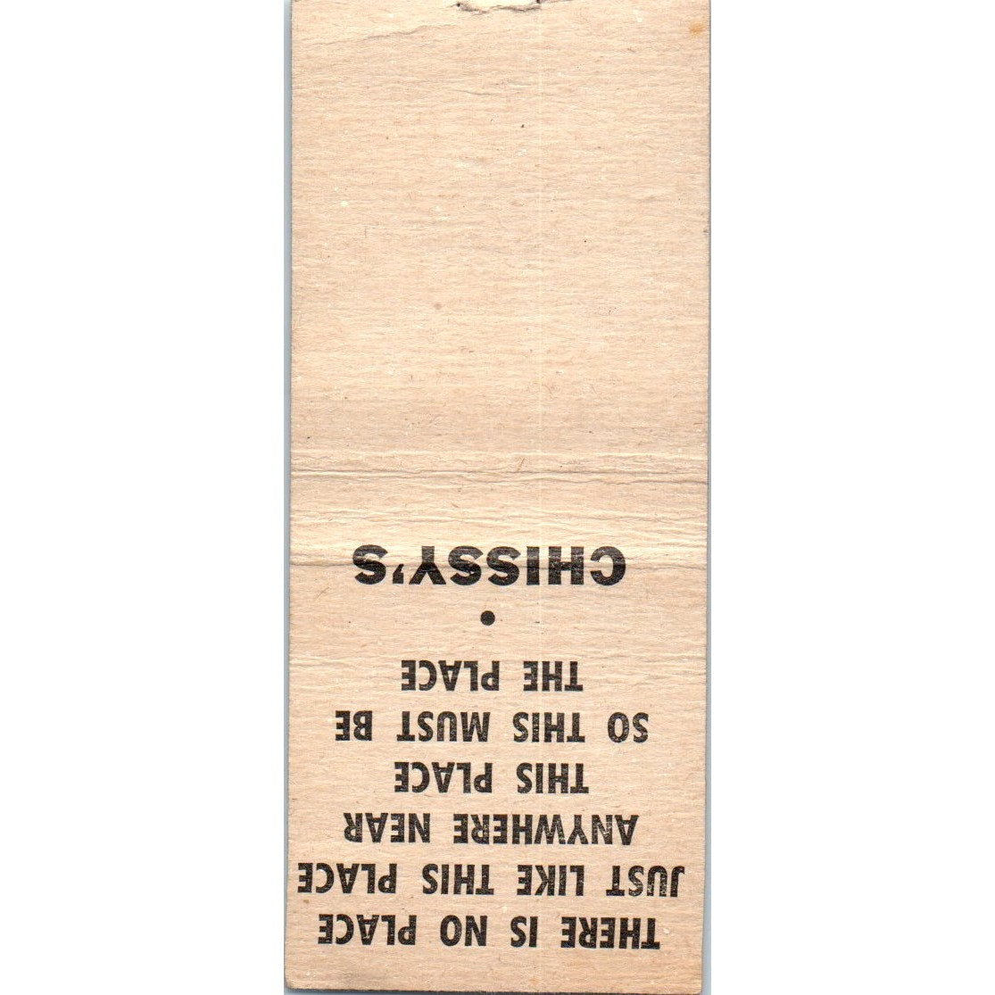 Chissy's Restaurant Harry Chisholm Waldo WI Vintage Matchbook Cover SD2-Y14