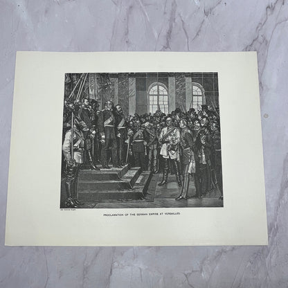 Proclamation of the German Empire Versailles Von Werner 8.5x11.5" Engraving V20