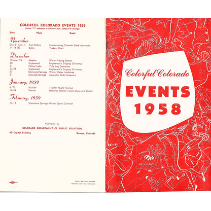 1958 Colorful Colorado Events Tourist Guide Booklet AF9-2