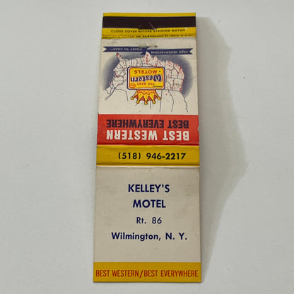 Kelley's Motel Best Western Route 86 Wilmington NY Matchbook Cover TB6-MB1-8