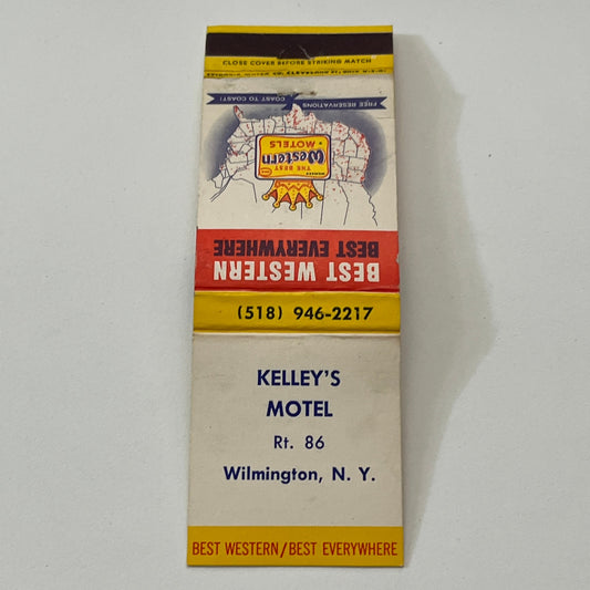 Kelley's Motel Best Western Route 86 Wilmington NY Matchbook Cover TB6-MB1-8