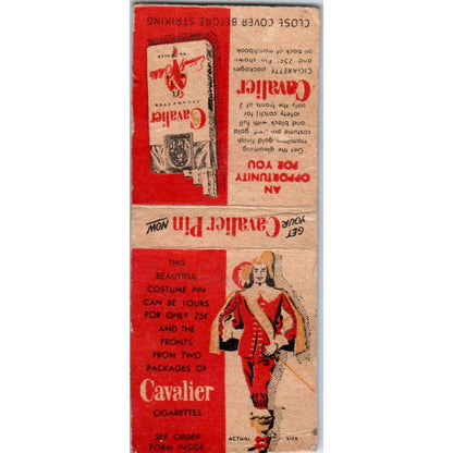 Cavalier Cigarettes Vintage Matchbook Cover SF4-Y8