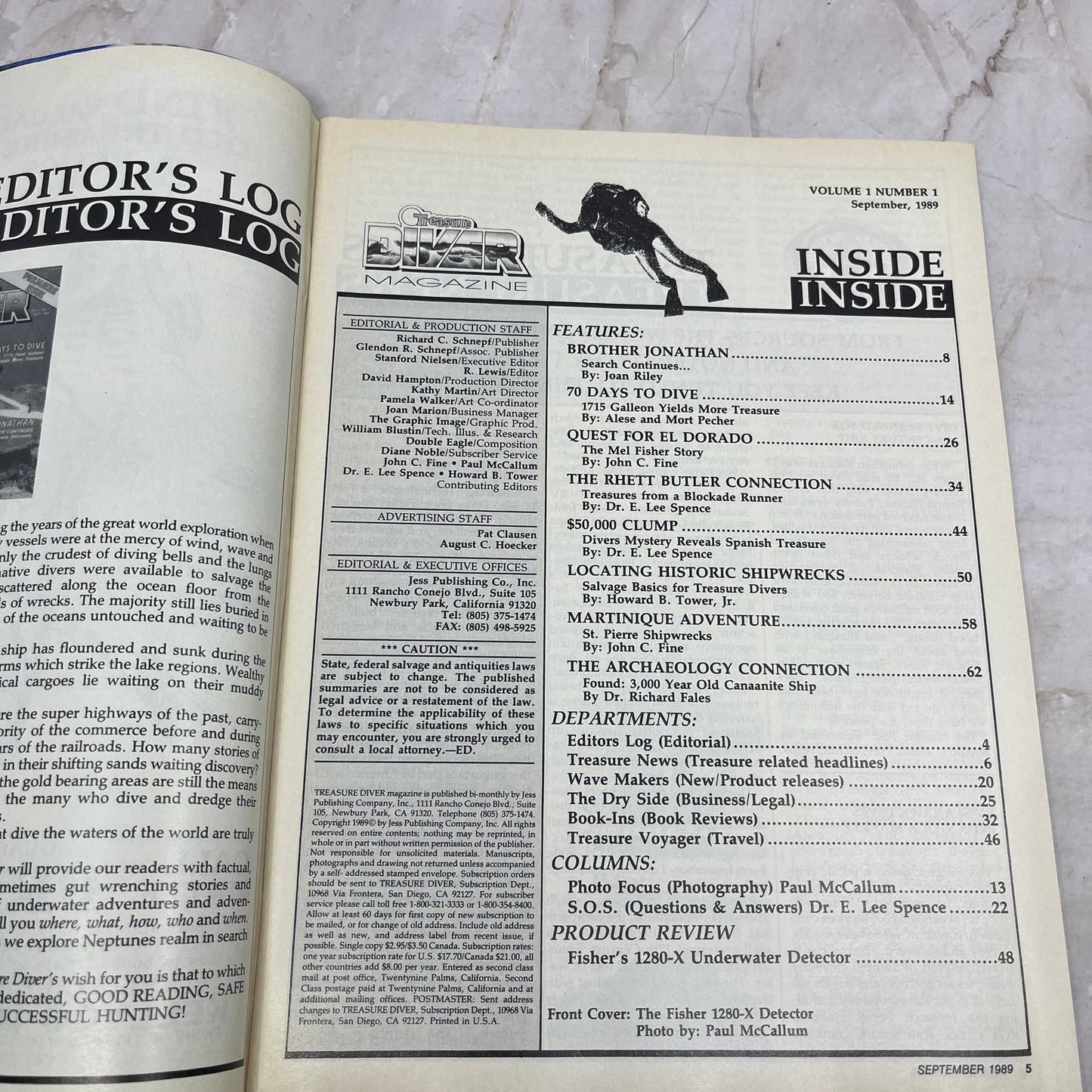 1989 Sep - Treasure Diver Magazine - Treasure Hunting First Issue M18