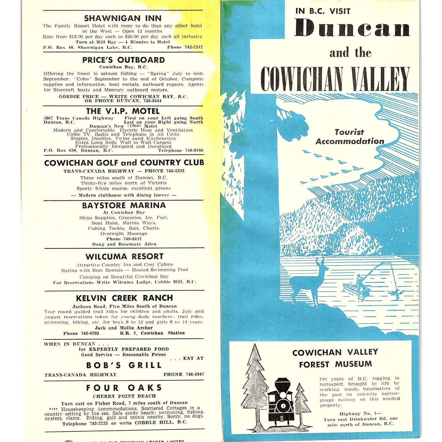 Duncan and the Cowichan Valley Victoria BC 1960s Travel Brochure TH2-TB4