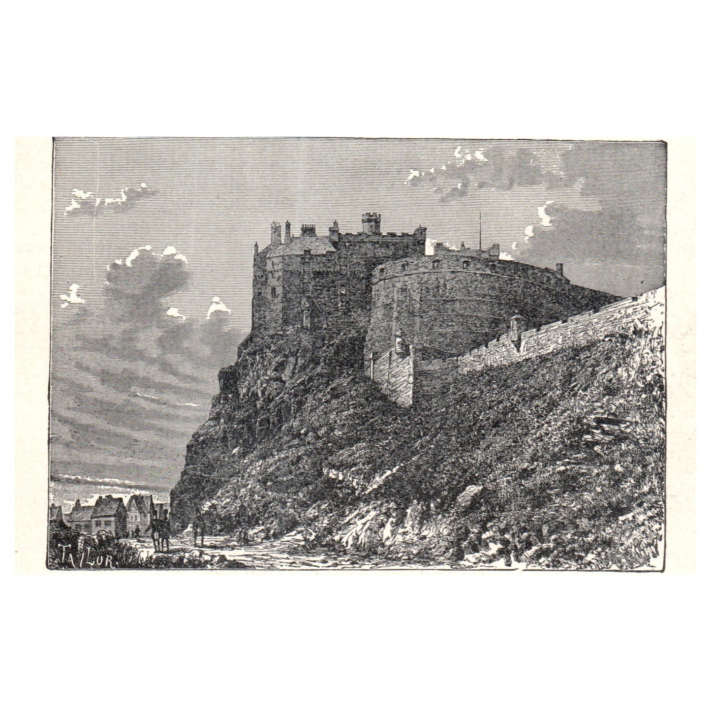 Castle of Edinburgh 1911 Engraving Print AF5-8