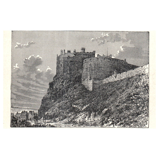 Castle of Edinburgh 1911 Engraving Print AF5-8