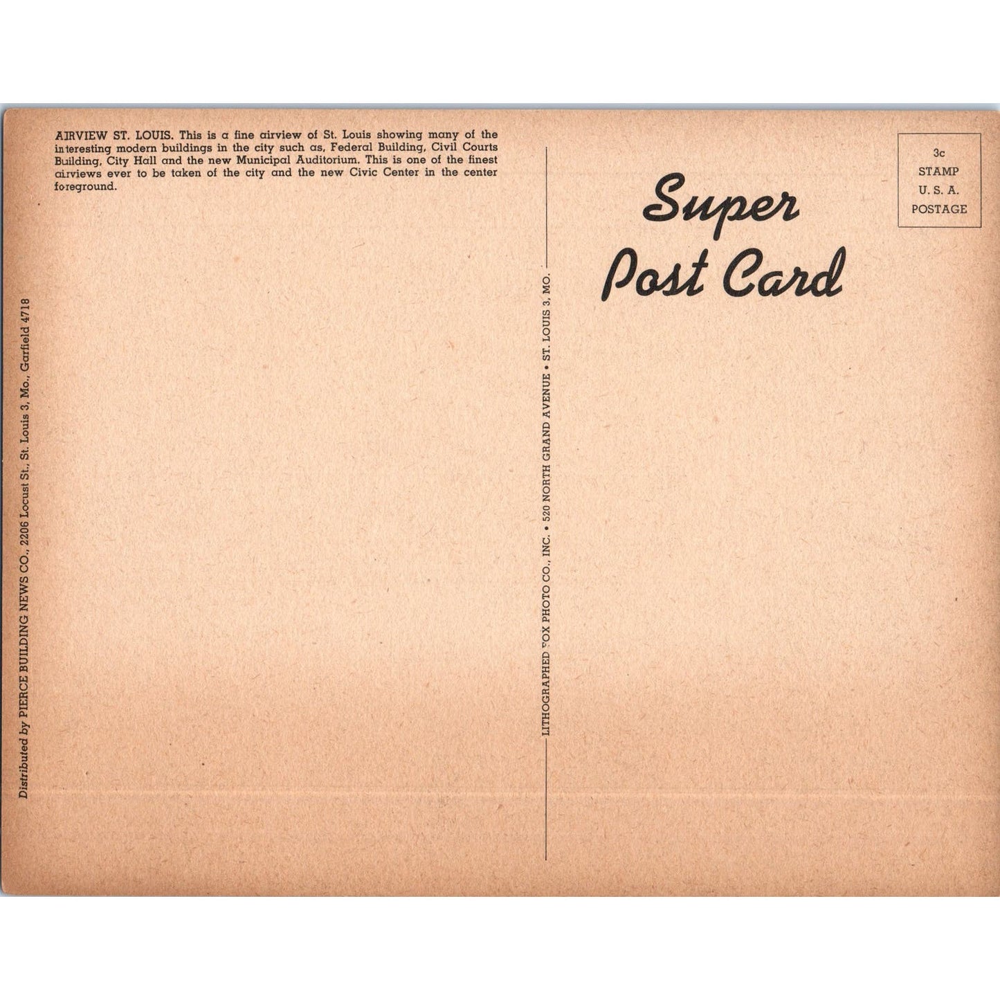 Aerial View of the City - St. Louis MO - Vintage Super Giant Postcard AD7