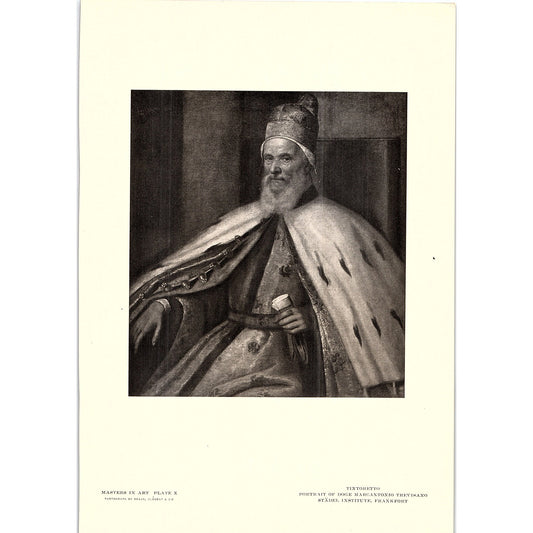 Portrait of Doge Marcantonio Trevisan - Tintoretto - 1902 Litho Art Print AF4-12