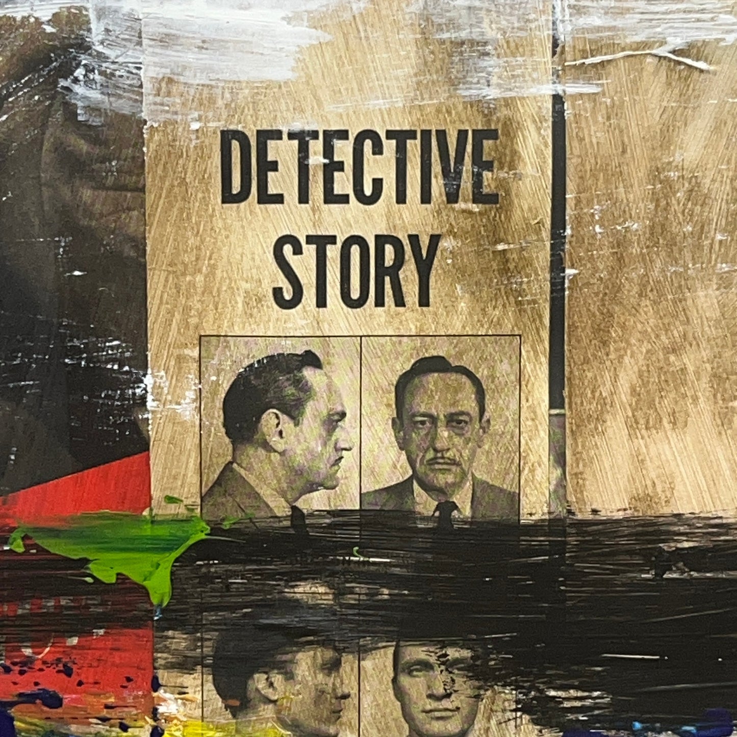 Original Mixed Media Abstract Modern Art Painting 24x36 "Detective Story" Signed