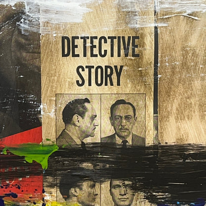 Original Mixed Media Abstract Modern Art Painting 24x36 "Detective Story" Signed