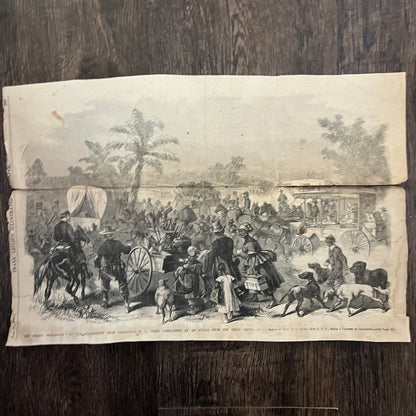 Grand Skedaddle Charleston SC Original 1863 Civil War Engraving C85