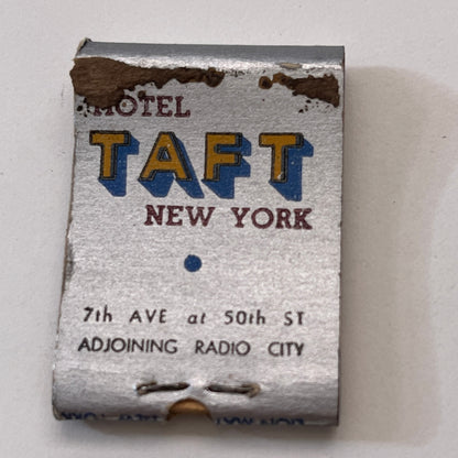 Hotel Taft New York Miniature Vintage Matchbook Cover TB8-MB3-4