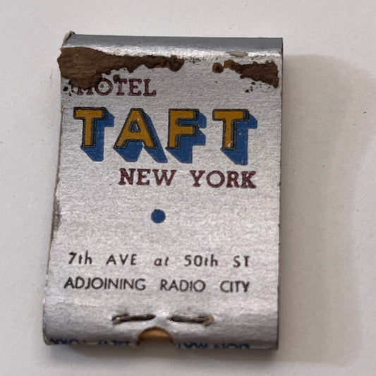 Hotel Taft New York Miniature Vintage Matchbook Cover TB8-MB3-4