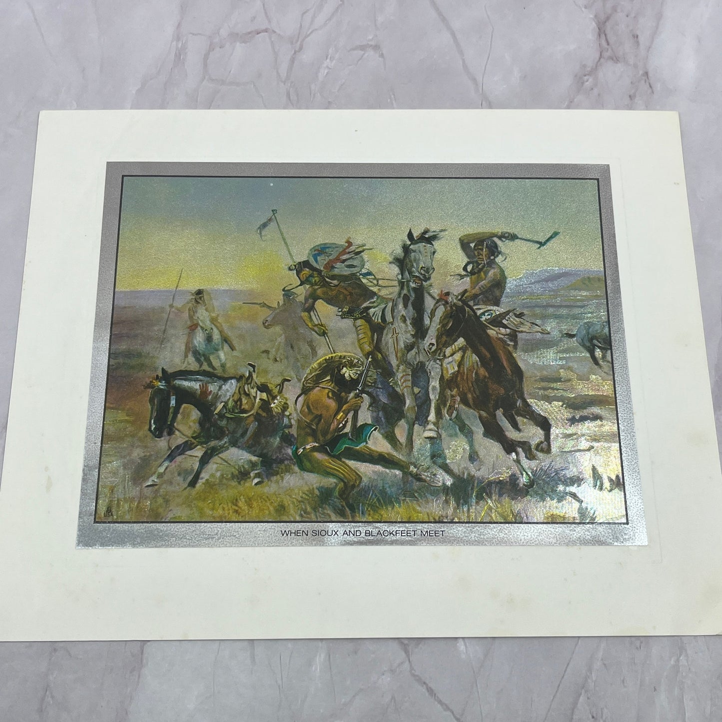 Where Sioux and Blackfeet Meet Vintage Chromatic Foil Etch 8x10" V18