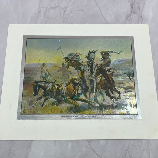 Where Sioux and Blackfeet Meet Vintage Chromatic Foil Etch 8x10" V18