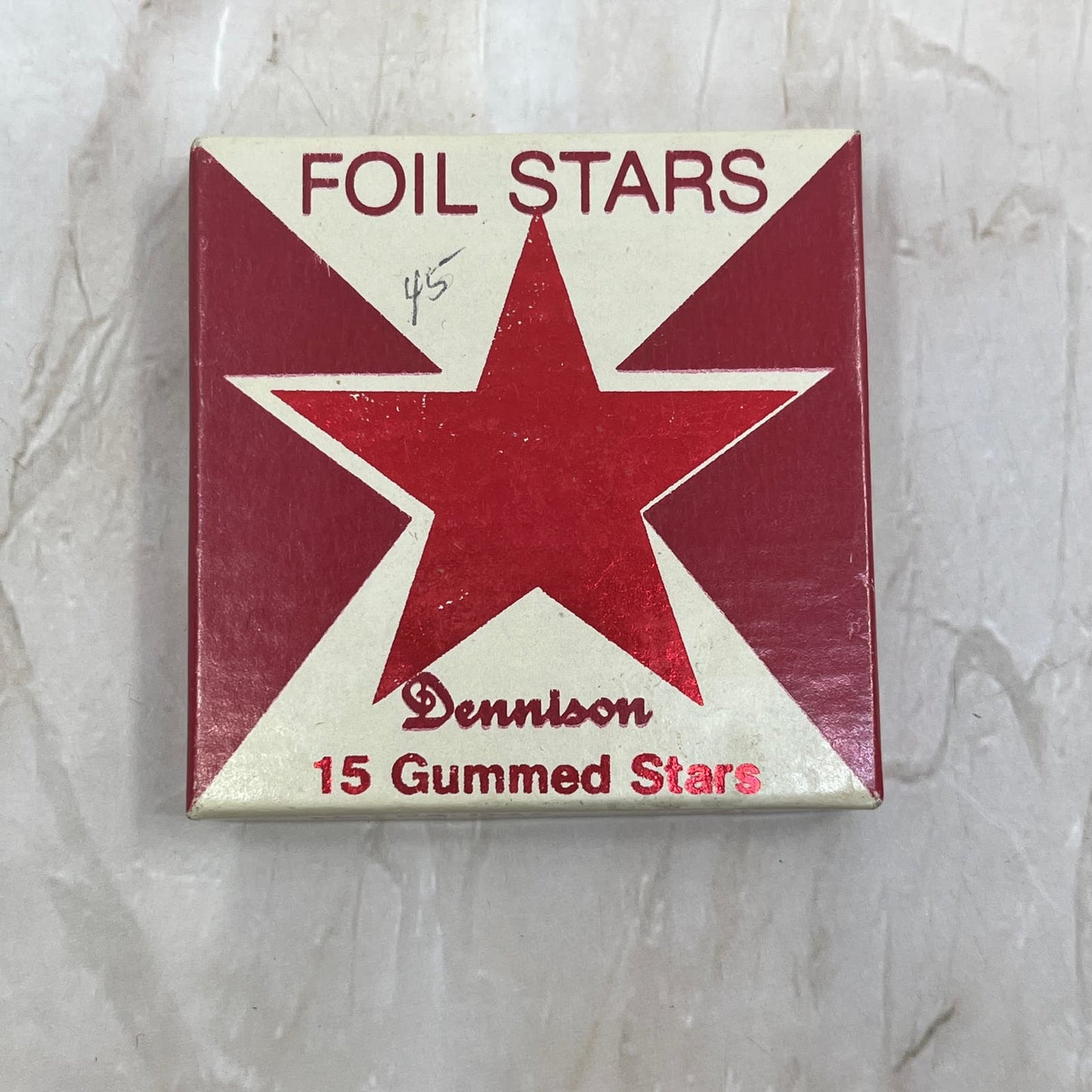 Vintage Dennison Gummed Foil Stars Red USA SB8