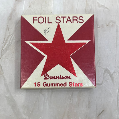 Vintage Dennison Gummed Foil Stars Red USA SB8