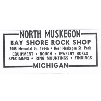 North Muskegon Bay Shore Rock Shop Michigan 1972 Ad AF8-S7