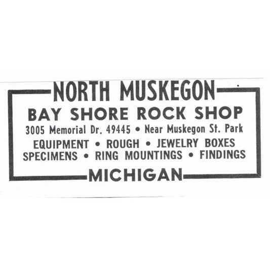 North Muskegon Bay Shore Rock Shop Michigan 1972 Ad AF8-S7