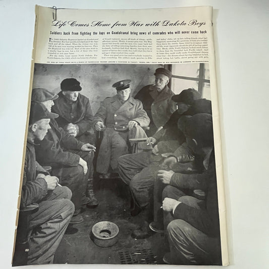 Soldiers Back From Guadalcanal 3 Pages 1940s WWII Era Article V29-5