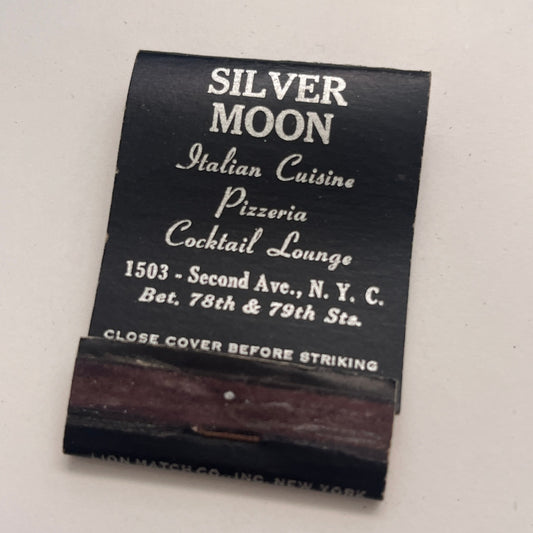 Silver Moon Italian Cuisine 2nd Ave NYC Vintage Matchbook Cover TB8-MB-6
