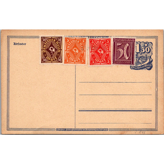 Germany c1921 Inflation Post WWI Era Blank German Reich Postcard P5-11