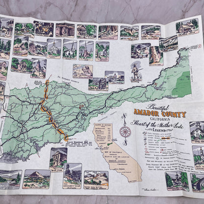 1966 Amador COunty California Fold Out Brochure & Travel Map TH9-CB