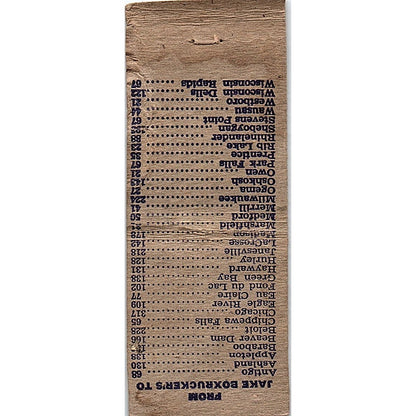 Jake Boxrucker Liquors Stetsonville WI Pinup Vintage Matchbook Cover SF3-Y5