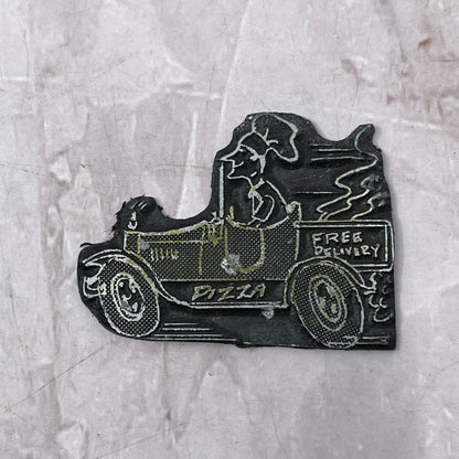 Retro Pizza Delivery Truck Vintage Letterpress Printers Block Plate SF5