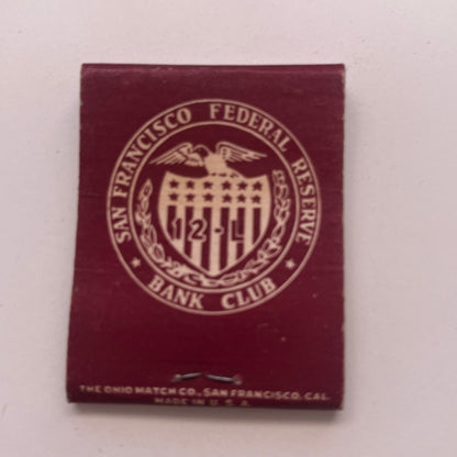 San Francisco Federal Reserve Bank Club Vintage Matchbook Cover TB8-MB2-9