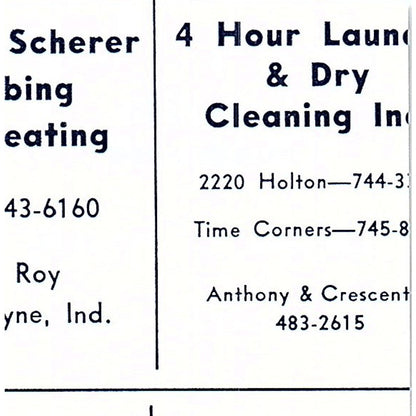 Lakeside Laundromat J.R. Conrad 806 Lake Fort Wayne Indiana 1964 Ad AG1-S15