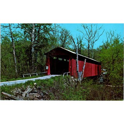 Owen County Indiana Cataract Bridge Vintage Covered Bridge Postcard PD6