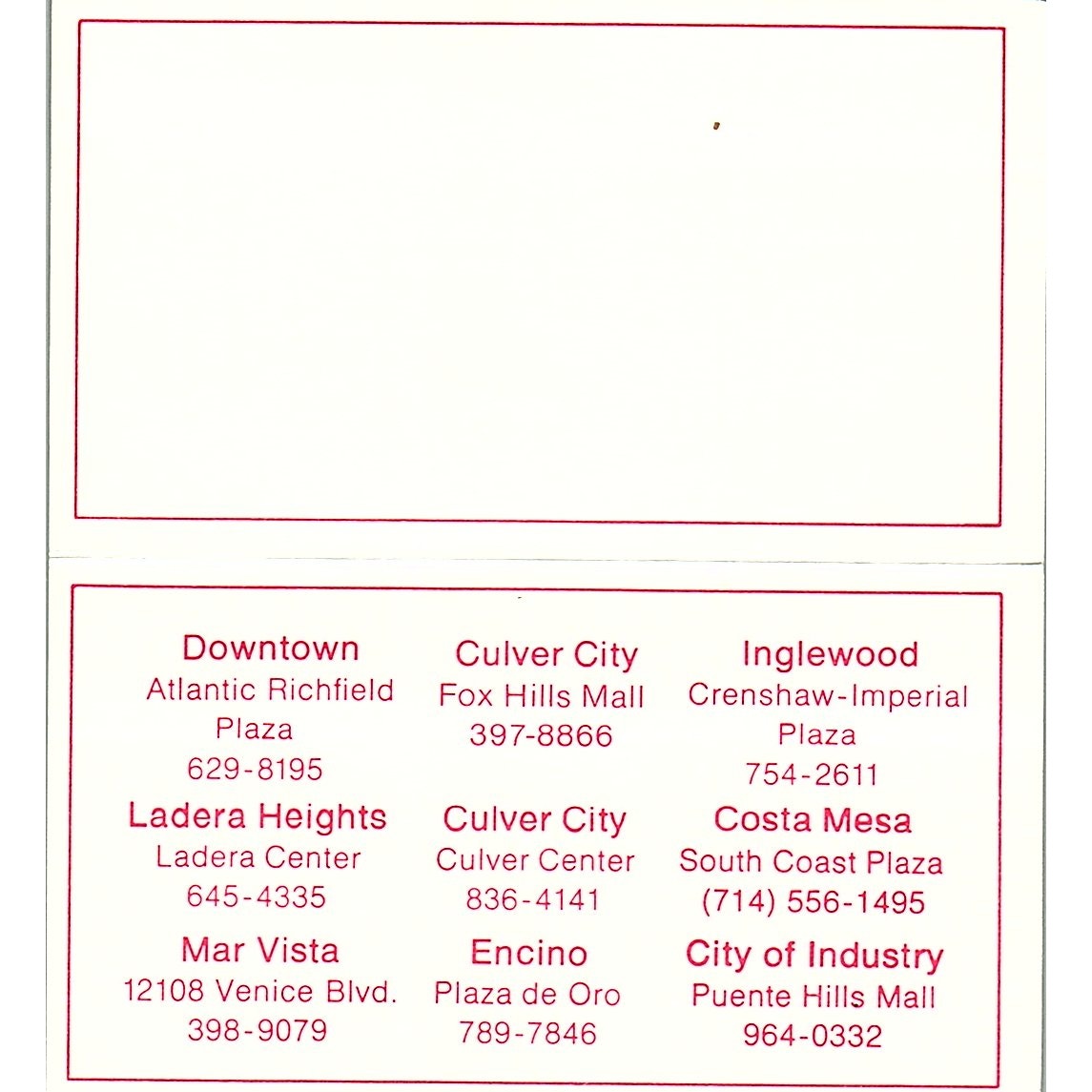 Nancy Craig Costa Mesa CA Vintage Business Card SE5-B4