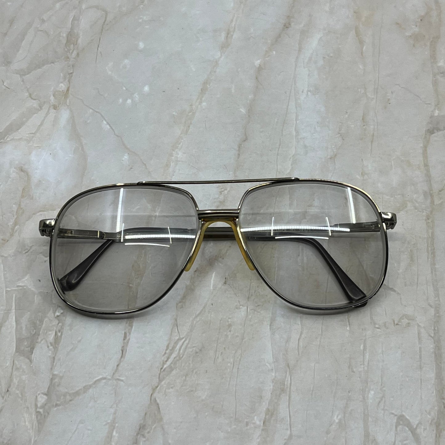Vintage Aviator Marchon Forbes Brown Taupe Eyeglasses Frames TD5G1-9
